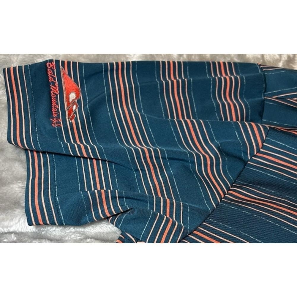 Under Armour Mens Size XL Polo Shirt Green Orange Striped Bald Mountain Golf - Picture 11 of 14